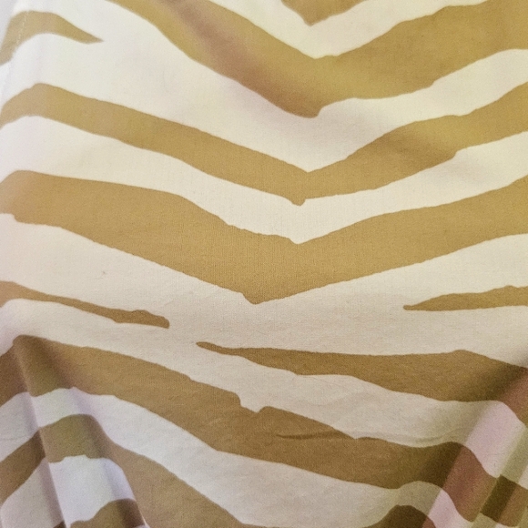 LOFT Tan & Cream Tiger Stripe Sleeveless Midi/Maxi Dress, Medium - Picture 4 of 16